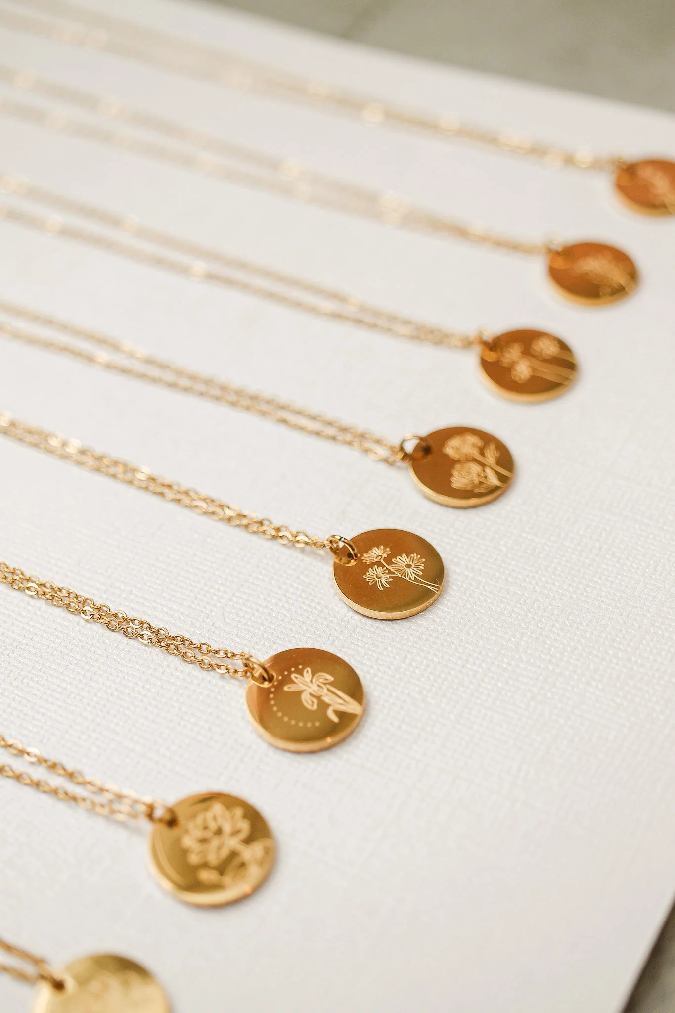 Birth Flower Pendant Necklace