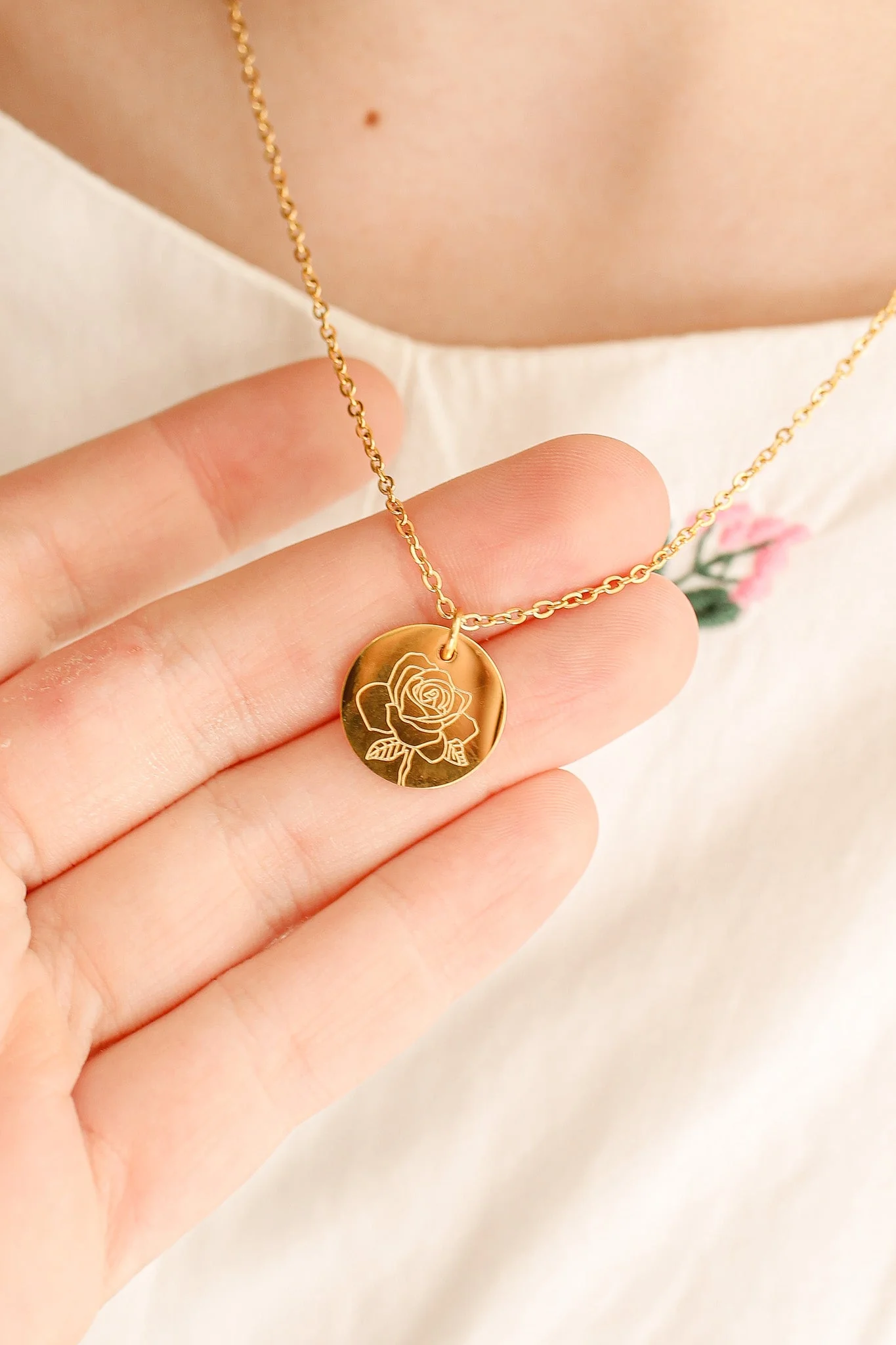 Birth Flower Pendant Necklace - Image 2