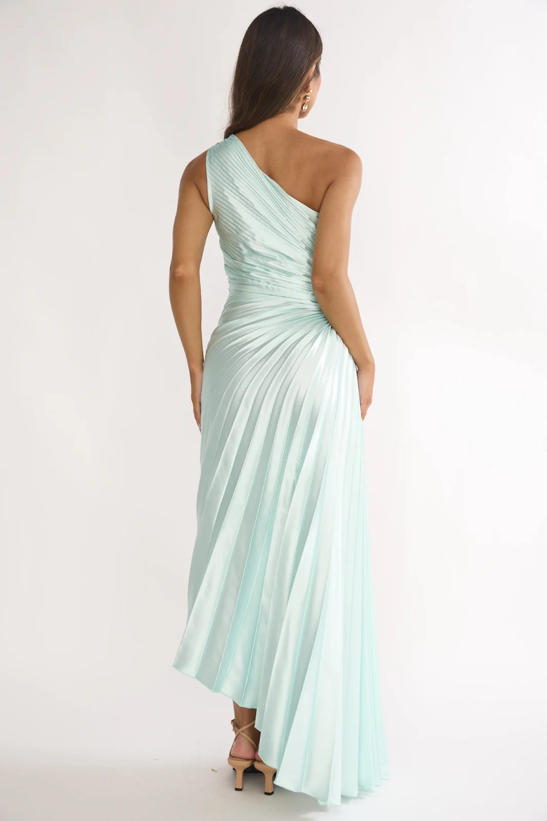 Blaine Maxi Dress - Ice Blue Satin Slip Dress - Image 3