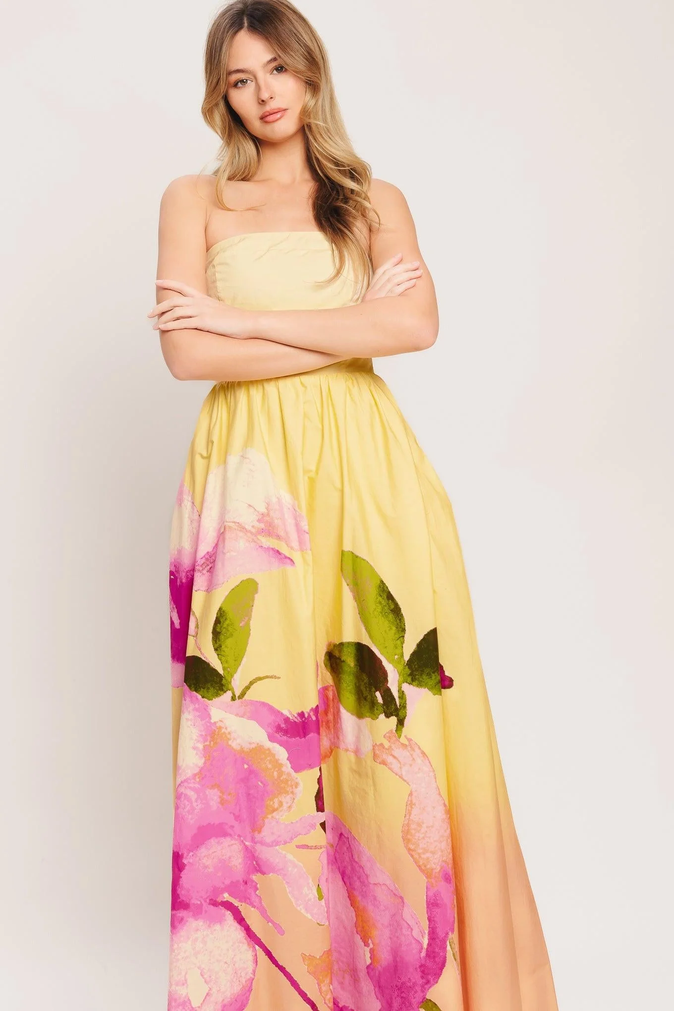 DREAMY OMBRE LIGHT YELLOW MAXI DRESS - Image 4