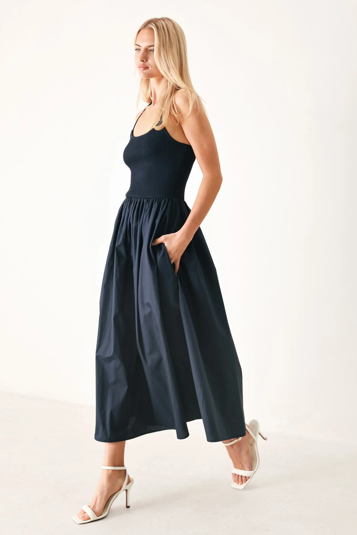 EASY BREEZE NAVY MIDI DRESS - Image 4