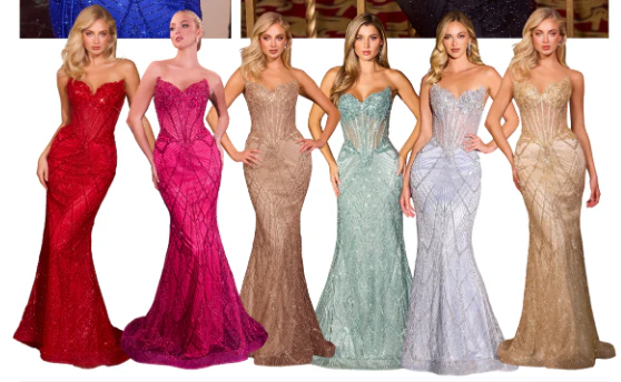 GEMINI GOWN - BEADED SEQUIN FITTED STRAPLESS GOWN - Image 17