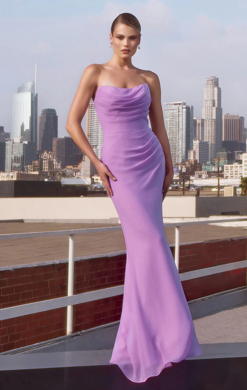 Haven Gown - Long Strapless Chiffon Dress - Image 10
