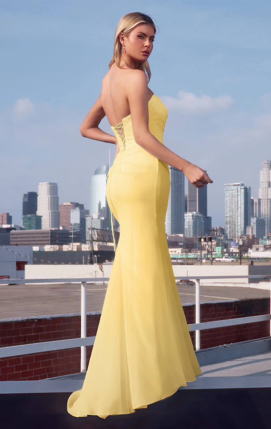 Haven Gown - Long Strapless Chiffon Dress - Image 13