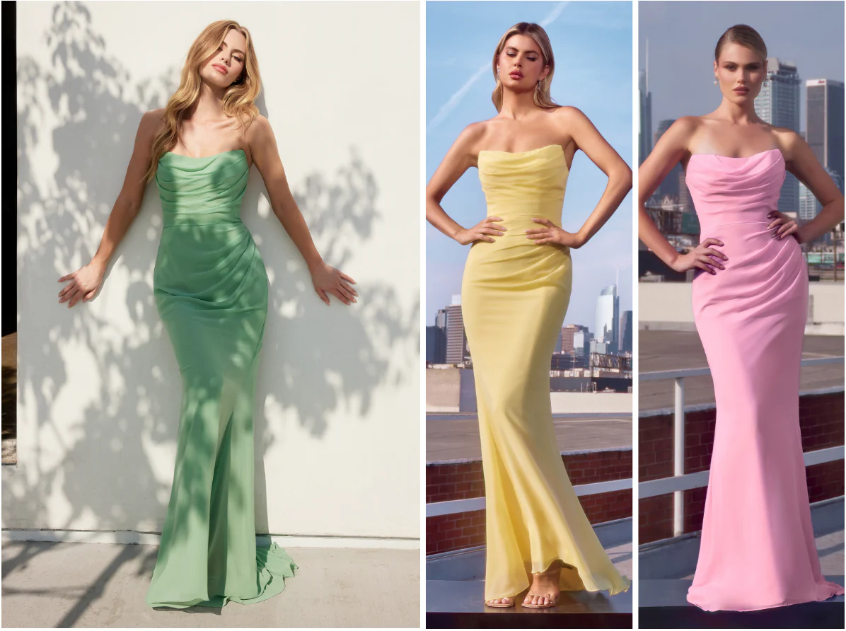 Haven Gown - Long Strapless Chiffon Dress - Image 18