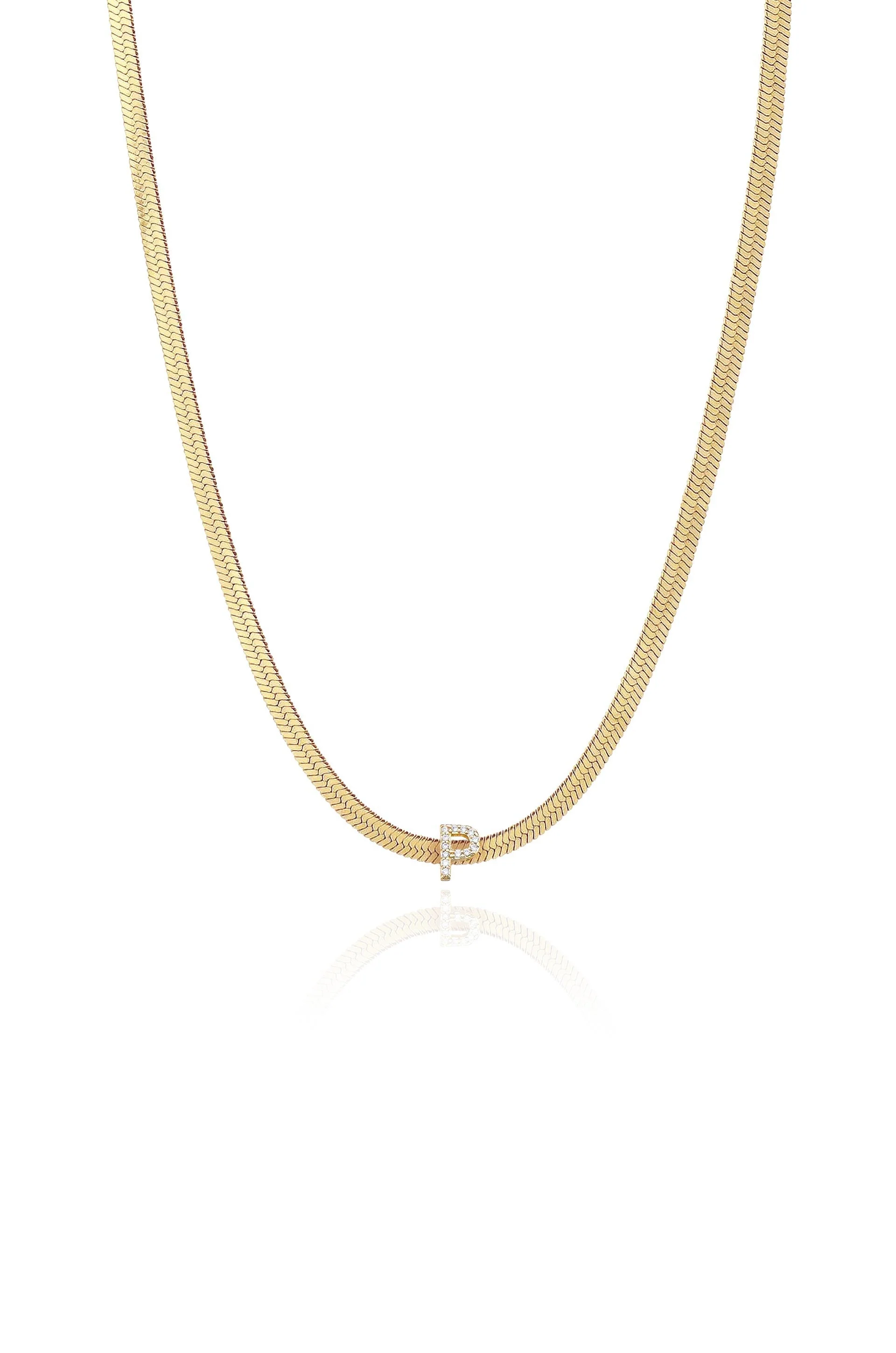 Initial Herringbone Necklace - Image 21