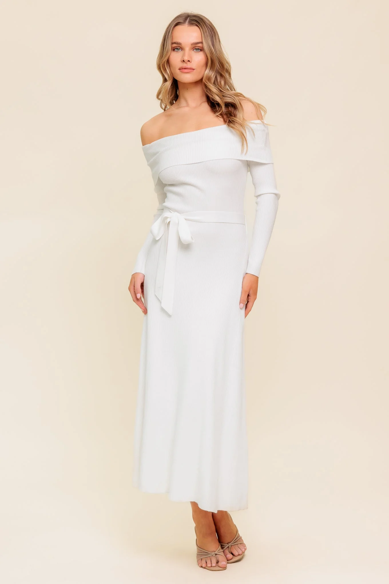 RUSTIC RETREAT - OFF THE SHOULDER SWEATER DRESS - Image 3