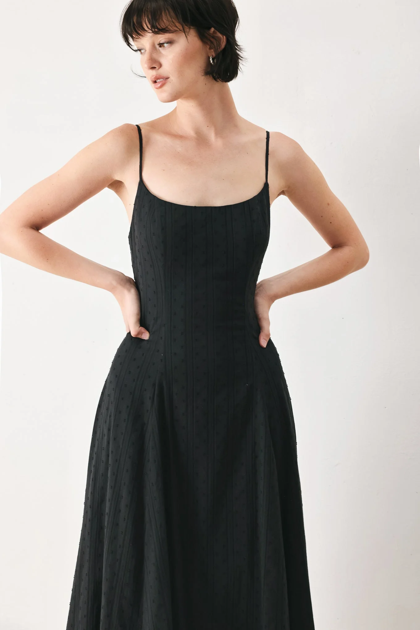 SHEER MIDNIGHT STORY BLACK MIDI DRESS - Image 3