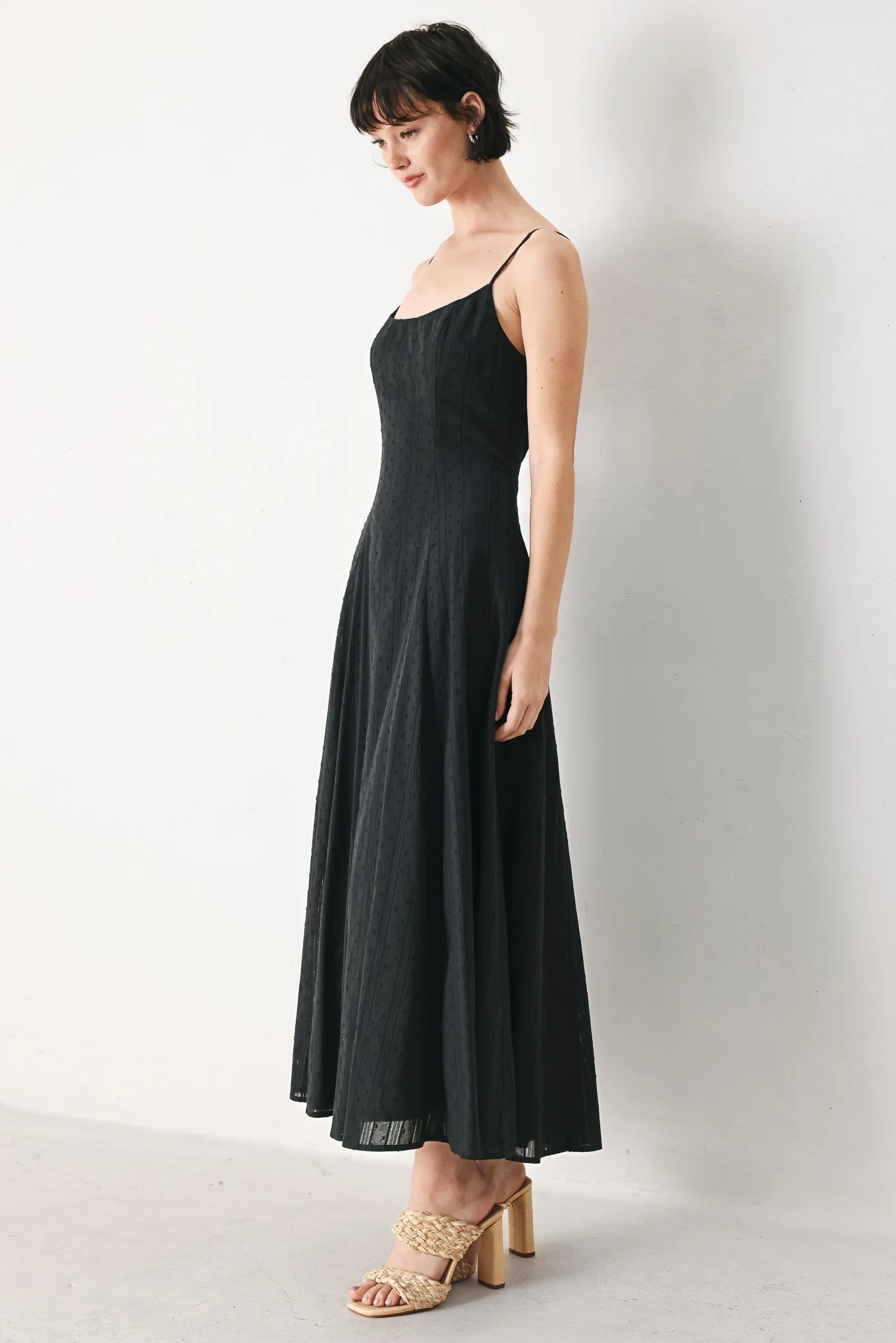 SHEER MIDNIGHT STORY BLACK MIDI DRESS - Image 4