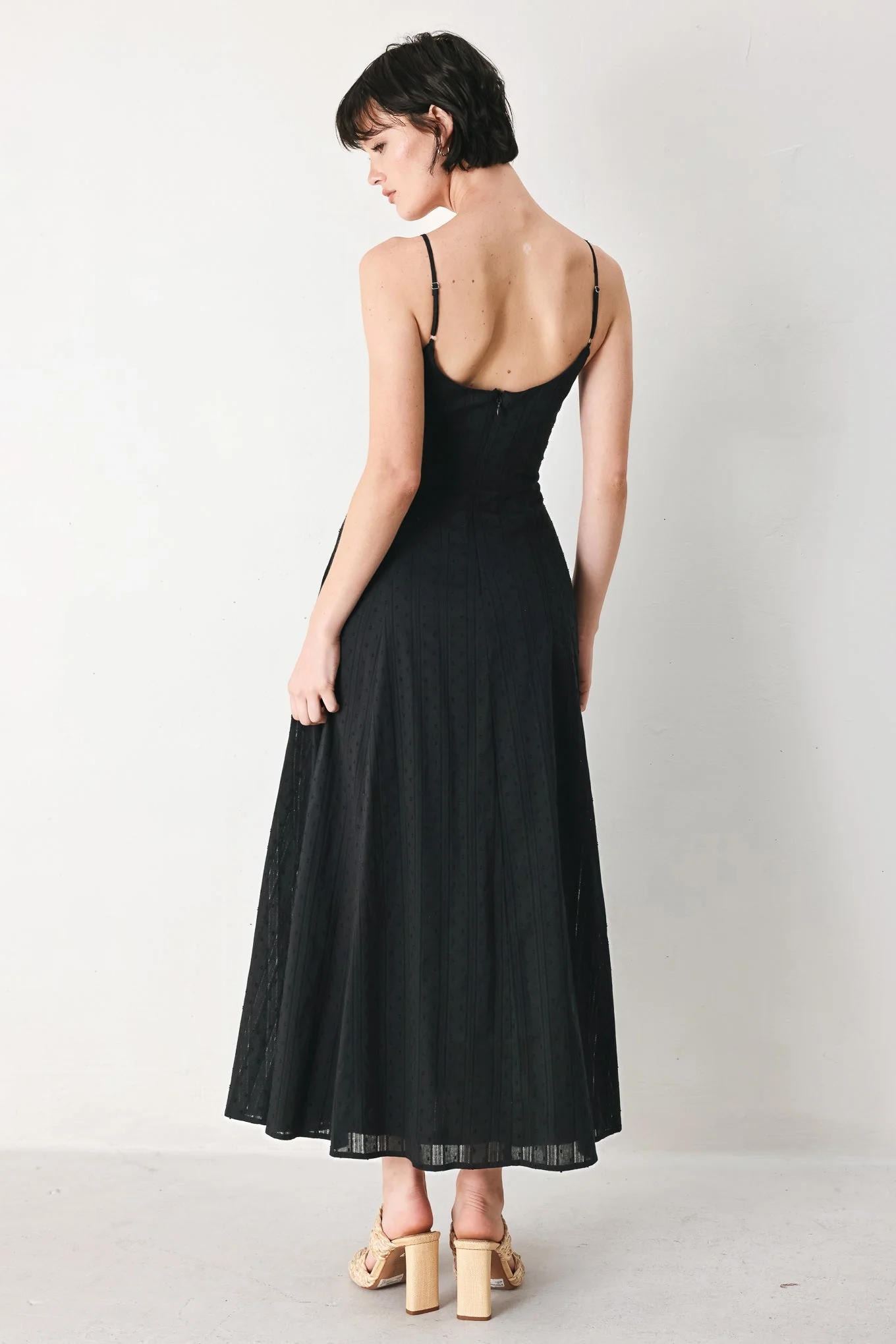 SHEER MIDNIGHT STORY BLACK MIDI DRESS - Image 6